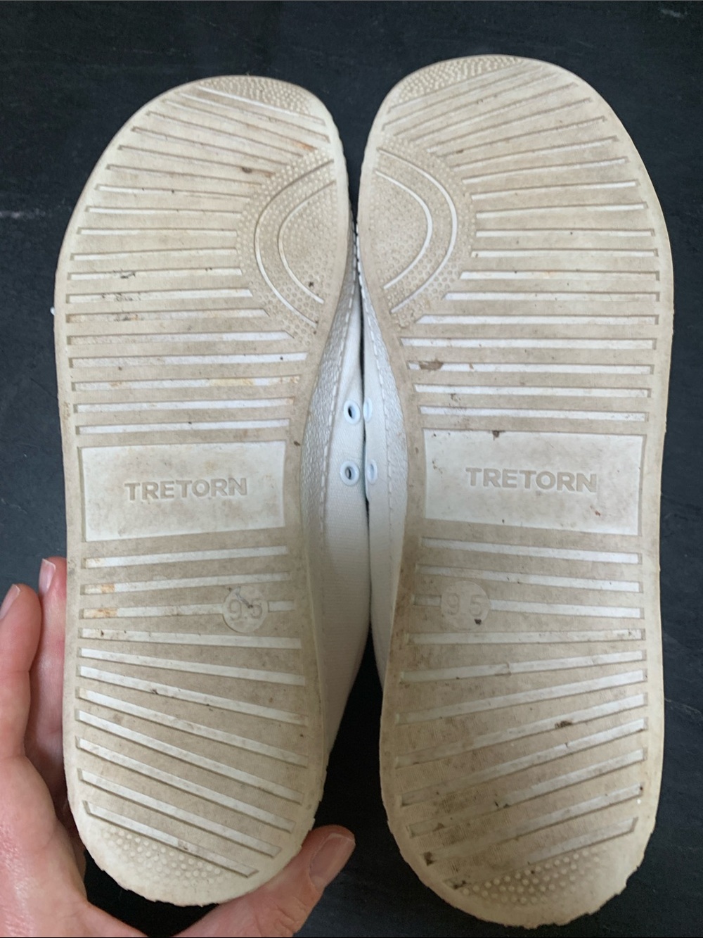Tretorn White Canvas Sneakers with Green Accents SZ 9.5 - Picture 4 of 4